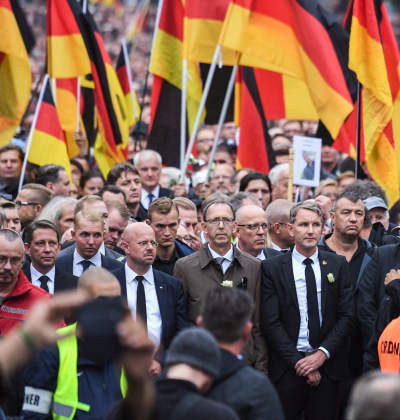 Demonstration von AfD und dem ausländerfeindlichen Bündnis Pegida