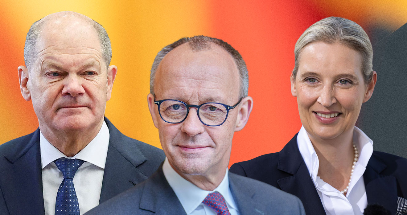 Olaf Scholz, Friedrich Merz und Alice Weidel streiten sich in den nächsten Wochen regelmäßig im TV. Habeck sahen Sie ja schon oben