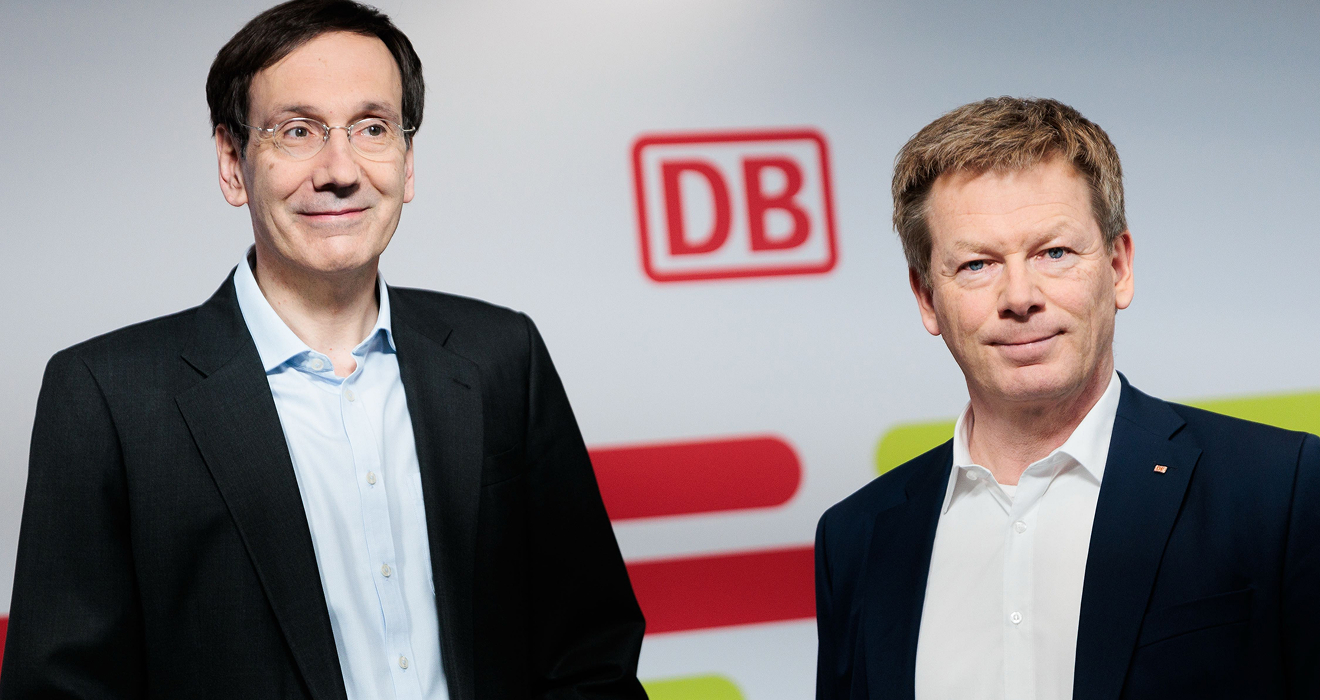 Bahn-Vorstandsmitglied Levin Holle (li.) und Konzernchef Richard Lutz