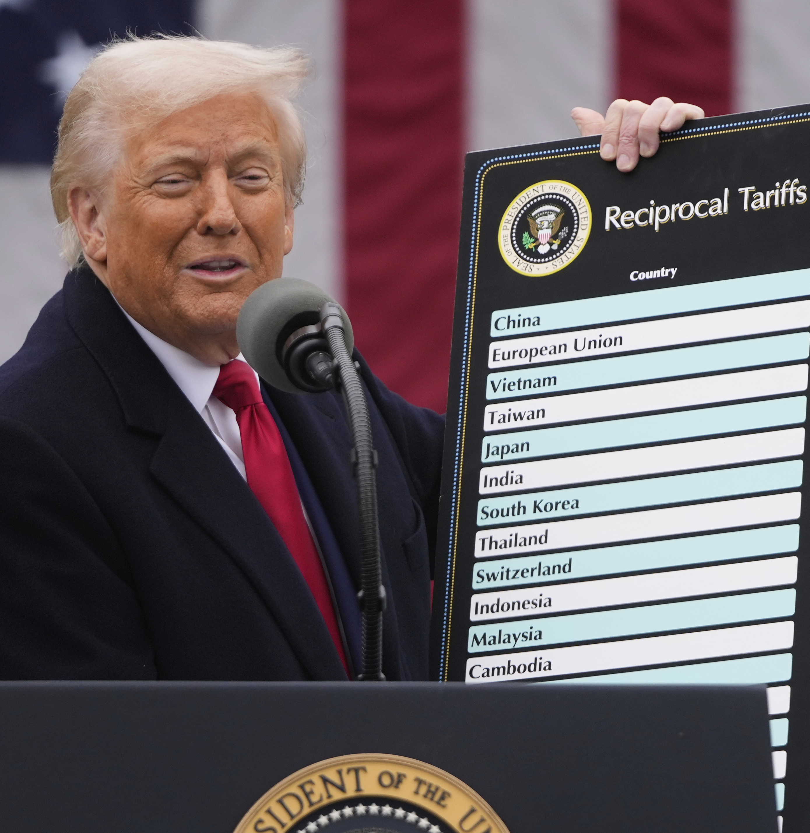 Donald Trump mit Zoll-Liste