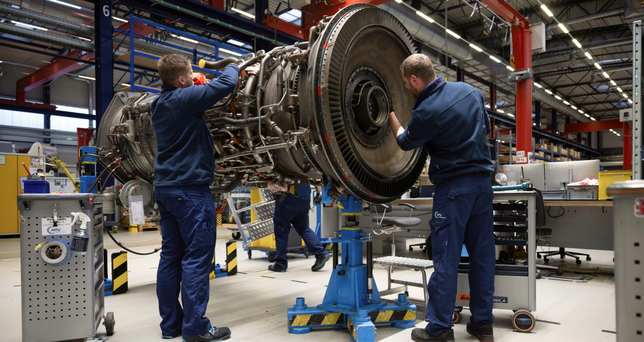 Wartung im MTU-Werk in Berlin-Brandenburg