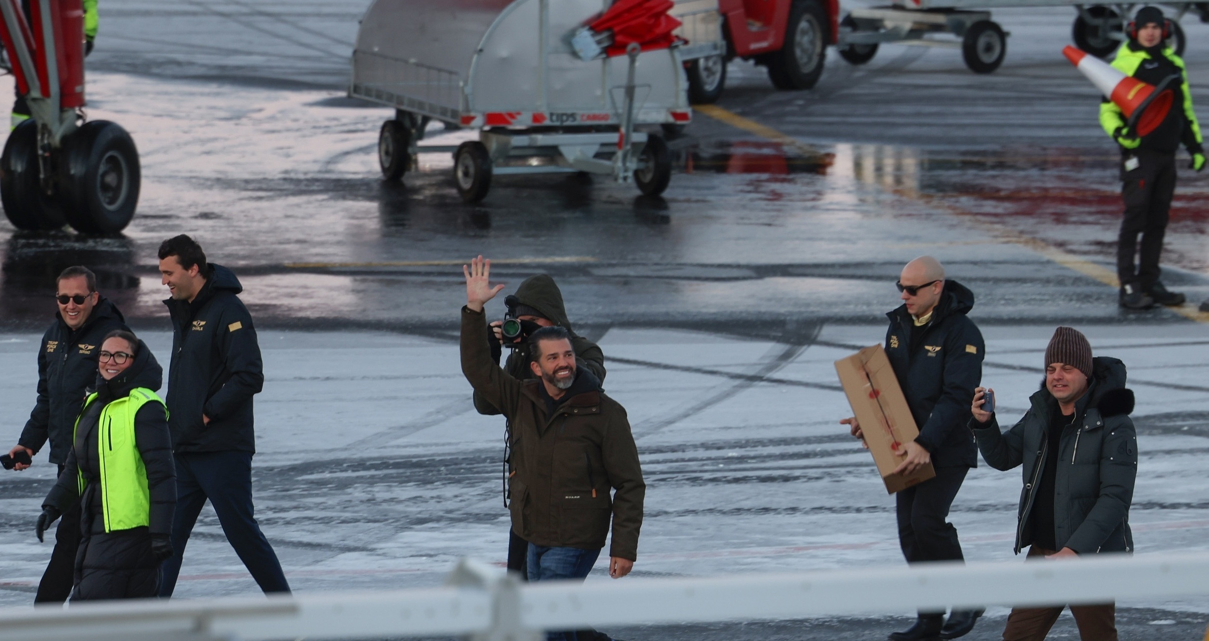 Donald Trump jr. bei seiner Ankunft in der grönländischen Hauptstadt Nuuk