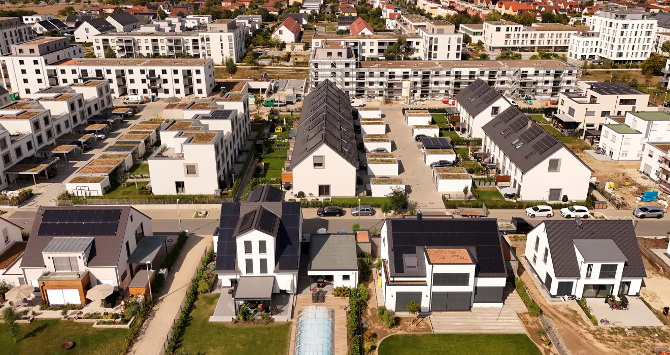 Foto mit Seltenheitswert – ein deutscher Neubaugebiet