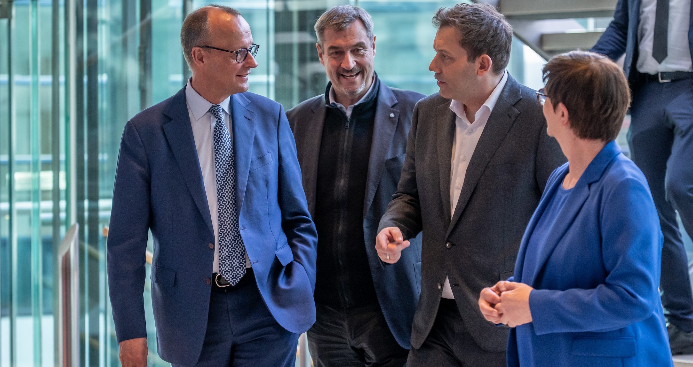 Friedrich Merz, Markus Söder, Lars Klingbeil, Saskia Esken