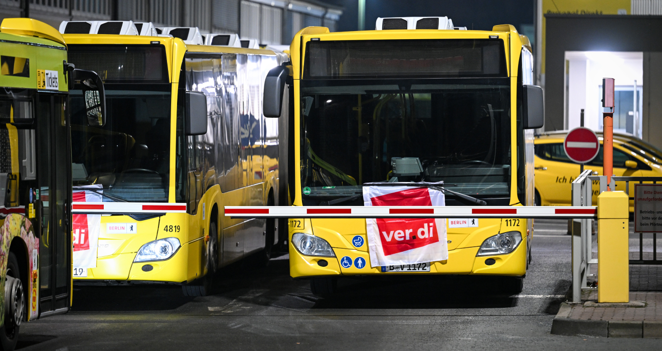 Stillstand auf dem Betriebshof der BVG in Berlin