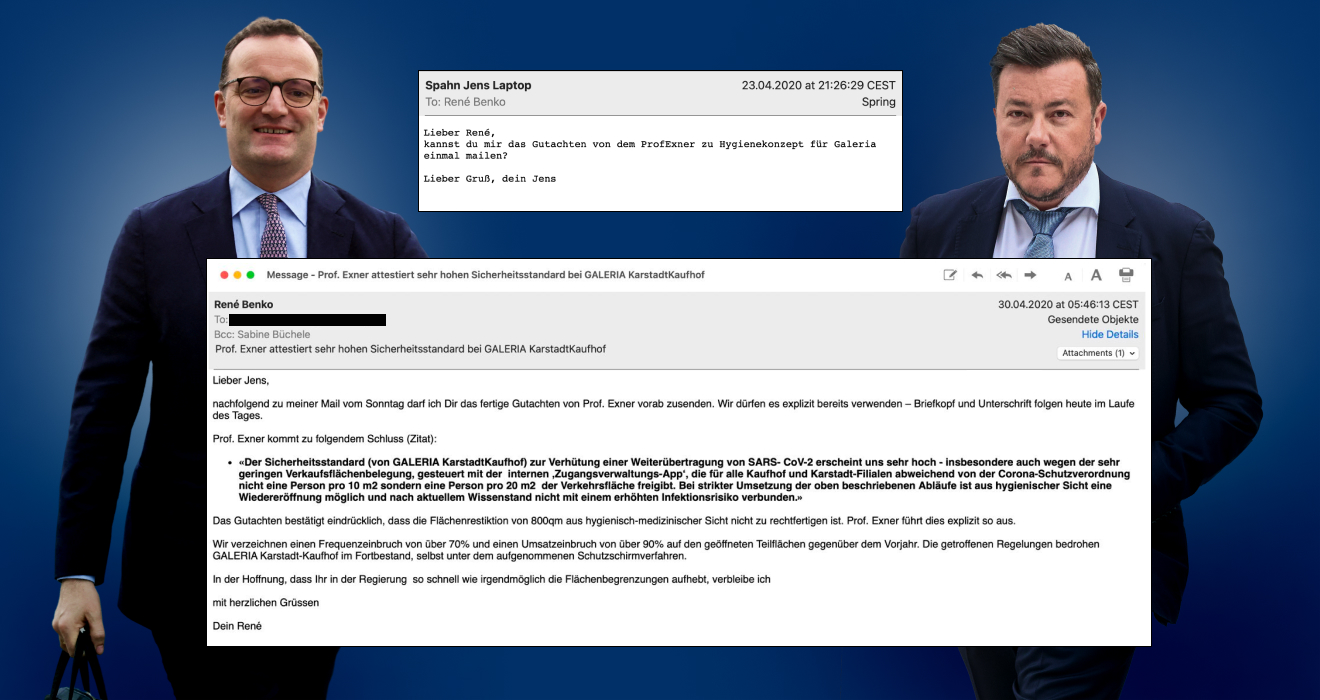 Der damalige Gesundheitsminister Jens Spahn, 44, tauschte sich in der Pandemie mit Signa-Chef René Benko, 47, aus