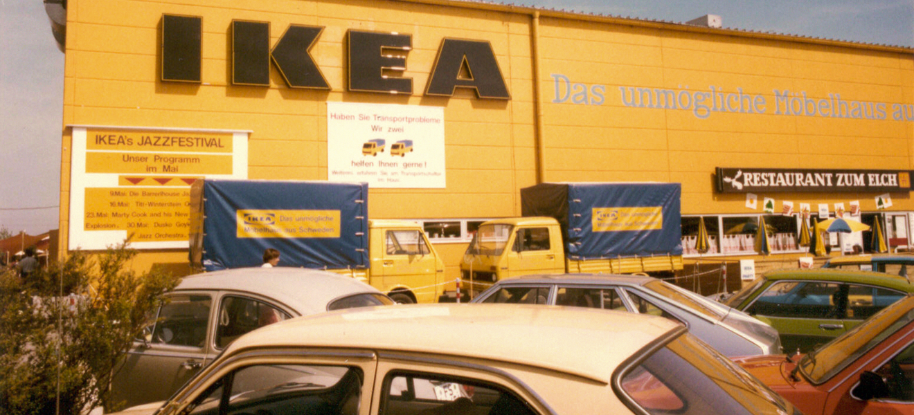 Das Ikea-Einrichtungshaus in Eching bei München 1974