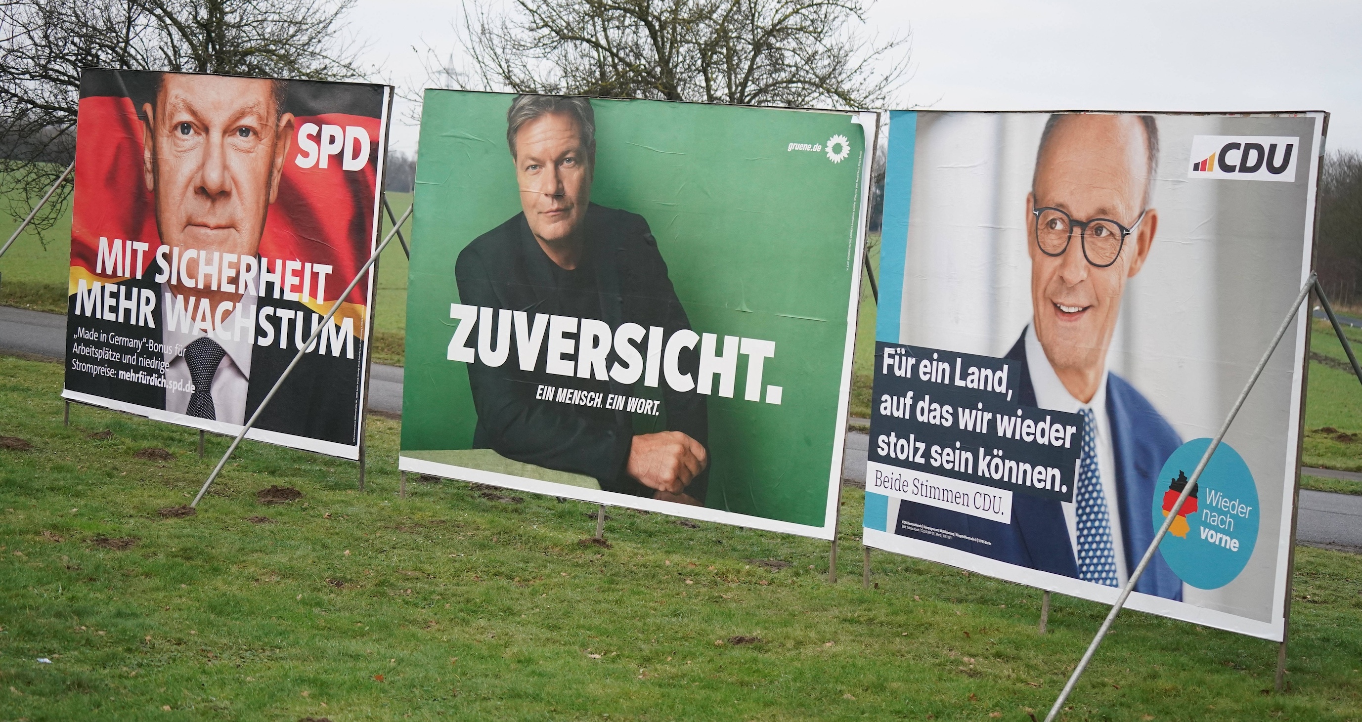 Wahlplakate von CDU, Grünen und SPD