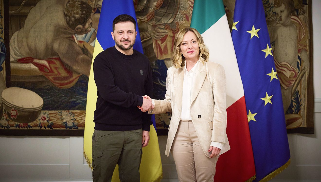 Italiens Ministerpräsidentin Giorgia Meloni empfängt den ukrainischen Regierungschef Wolodymyr Selenskyj in Rom