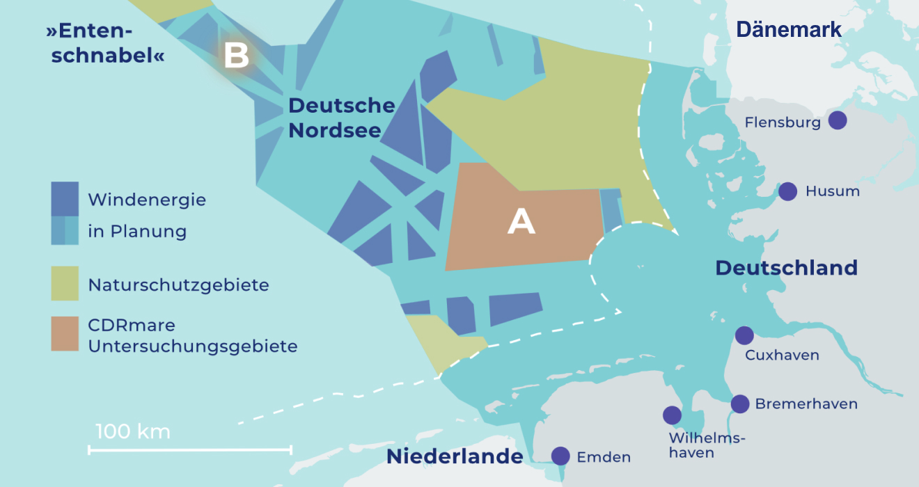 Der rote Bereich A käme als CO2-Speicherstätte in Frage, sagt das Ergebnis dreijähriger Untersuchungen