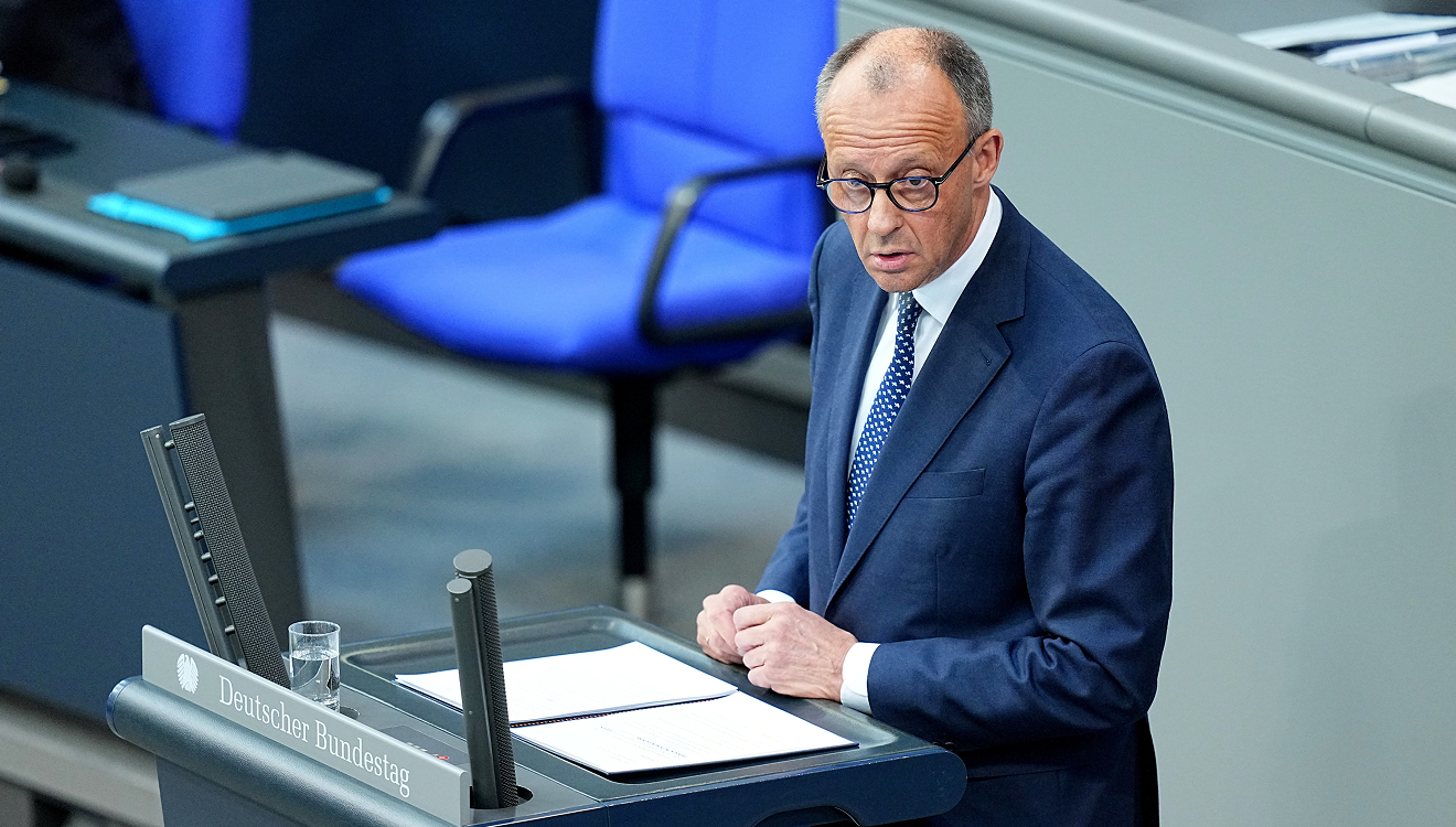 Friedrich Merz bei seiner ersten Regierungserklärung am Mittwoch im Bundestag