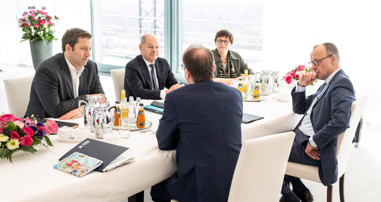 Olaf Scholz hatte gestern die Führung von Union und SPD im Kanzleramt zu Gast