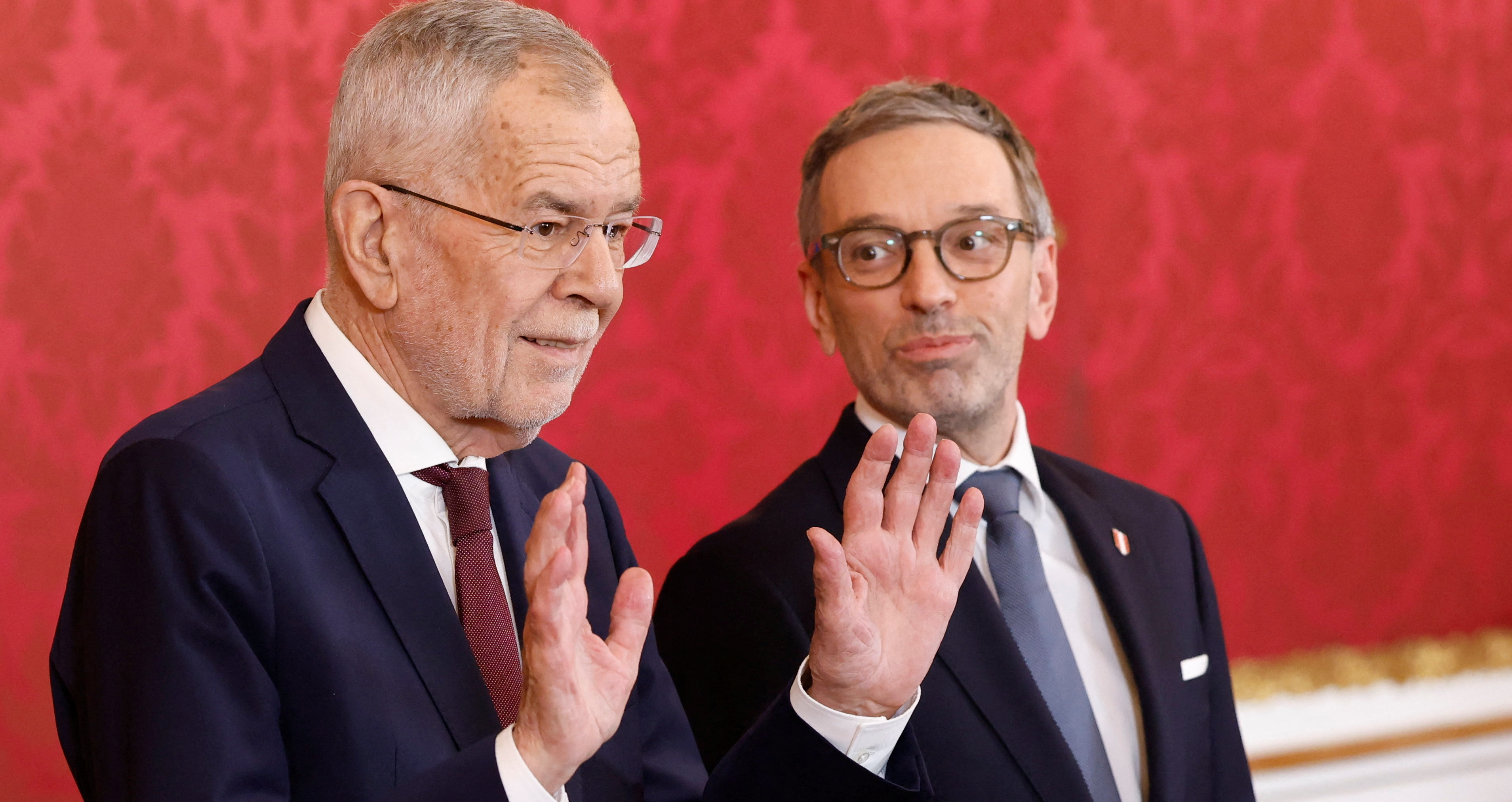 Österreichs Bundespräsident Alexander Van der Bellen und FPÖ-Chef Herbert Kickl im Oktober 2024