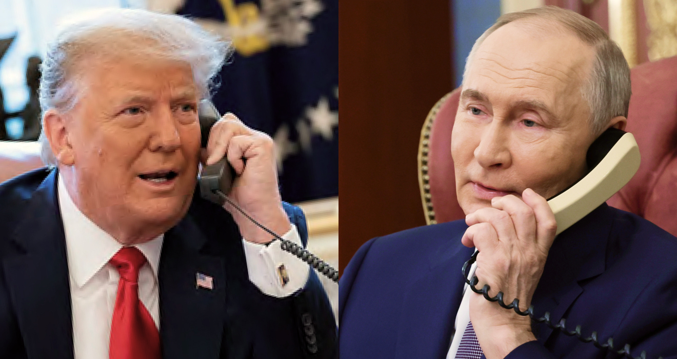 US-Präsident Donald Trump und der russische Präsident Wladimir Putin am Apparat