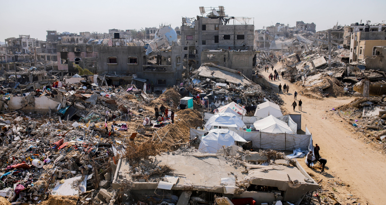 Blick ins völlig zerstörte Rafah im Gaza-Streifen