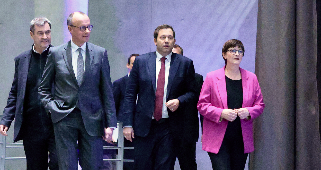 Schwarz-roter Steuerungskreis: Markus Söder (CSU), Friedrich Merz (CDU), Lars Klingbeil und Saskia Esken (SPD)