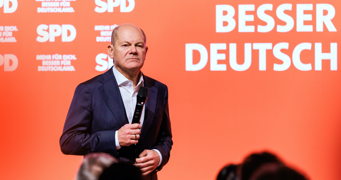 Bundeskanzler Olaf Scholz gestern bei einem Wahlkampftermin in Fürth