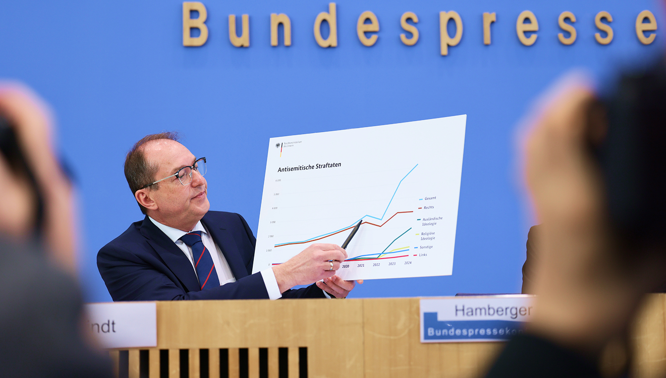 Innenminister Alexander Dobrindt (CSU), 54, verkündete gestern alarmierende Zahlen zu politisch motivierter Kriminalität. Wahlen und der Nahostkonflikt waren offenbar ein Treiber